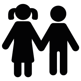 Brother Silhouette - Siblings Black And White, Transparent background PNG HD thumbnail