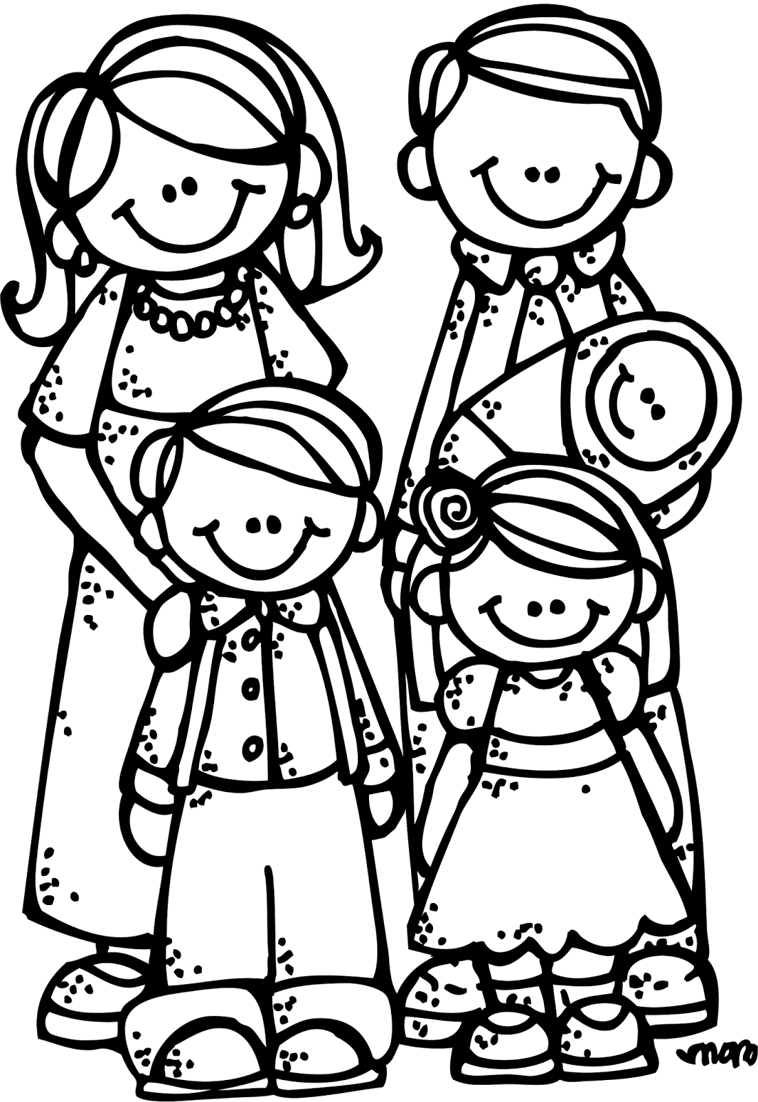Family - Siblings Black And White, Transparent background PNG HD thumbnail