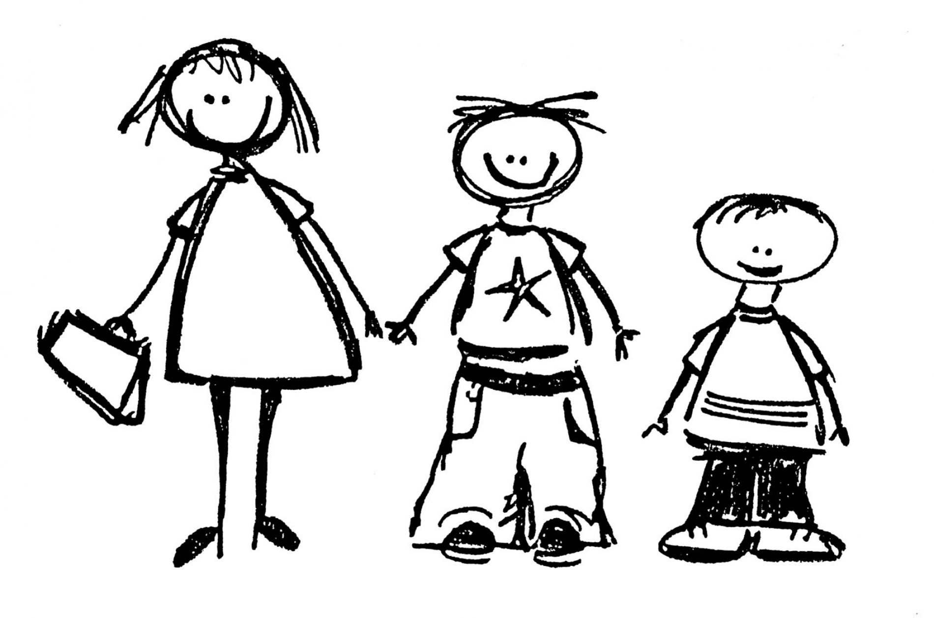 Sisters clipart black and whi