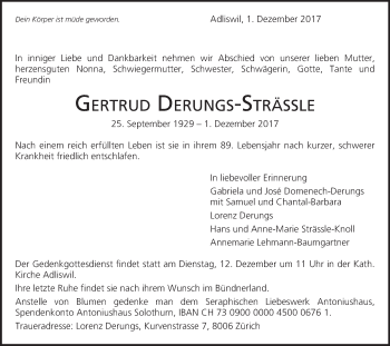 Anzeige Von Gertrud Derungs Strässle | Www.sich Erinnern.ch   Gertrud Derungs Straessle#/trauerfall - Sich Erinnern, Transparent background PNG HD thumbnail