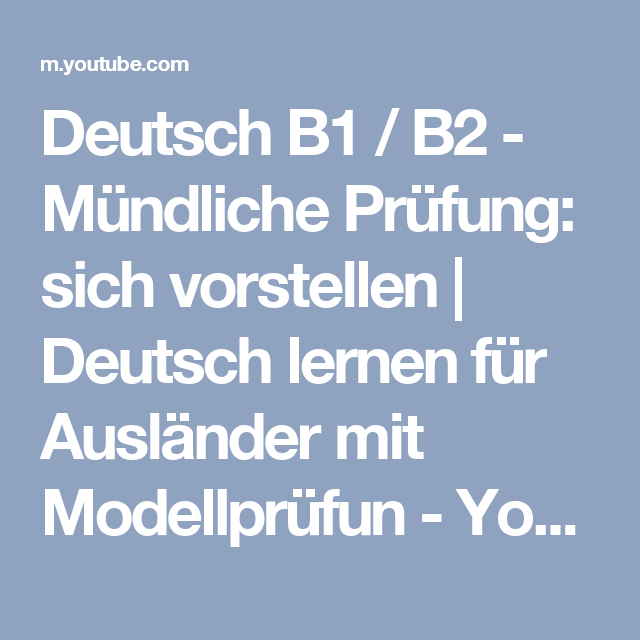 Deutsch B1 / B2   Mündliche Prüfung: Sich Vorstellen | Deutsch Lernen Für Ausländer Mit - Sich Vorstellen, Transparent background PNG HD thumbnail