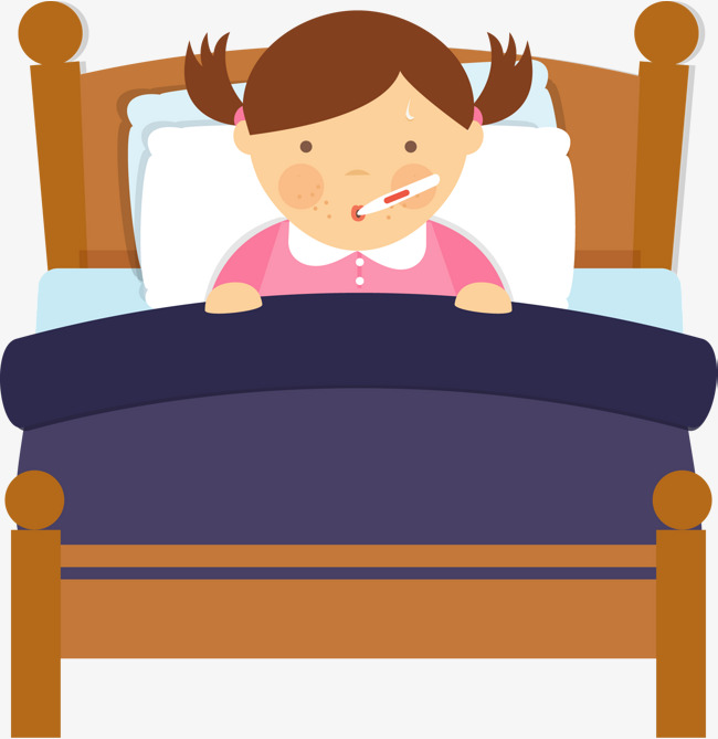 Fever Little Girl, Fever, High Fever, Sick Png And Vector - Sick Girl In Bed, Transparent background PNG HD thumbnail