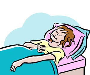 Flu - Sick Girl In Bed, Transparent background PNG HD thumbnail