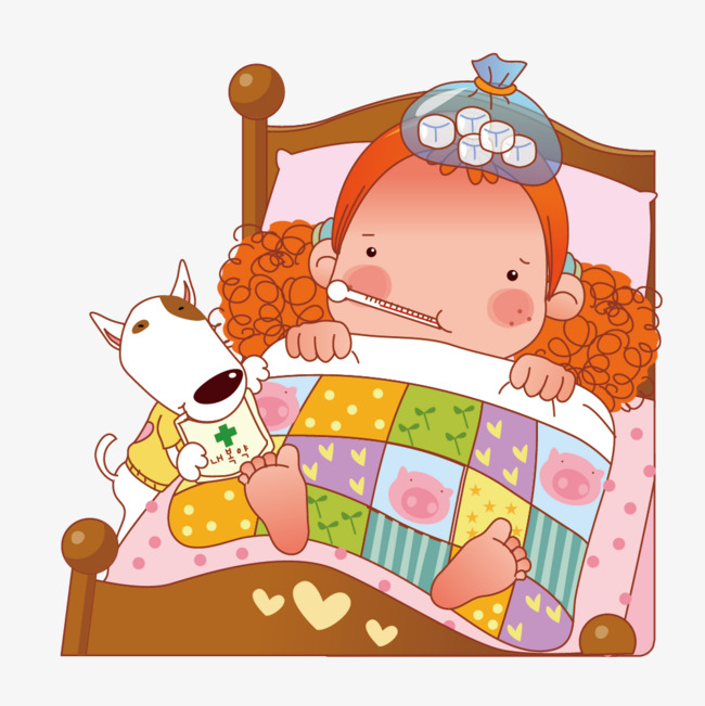 Girl Sick In Bed Free Png And Vector - Sick Girl In Bed, Transparent background PNG HD thumbnail