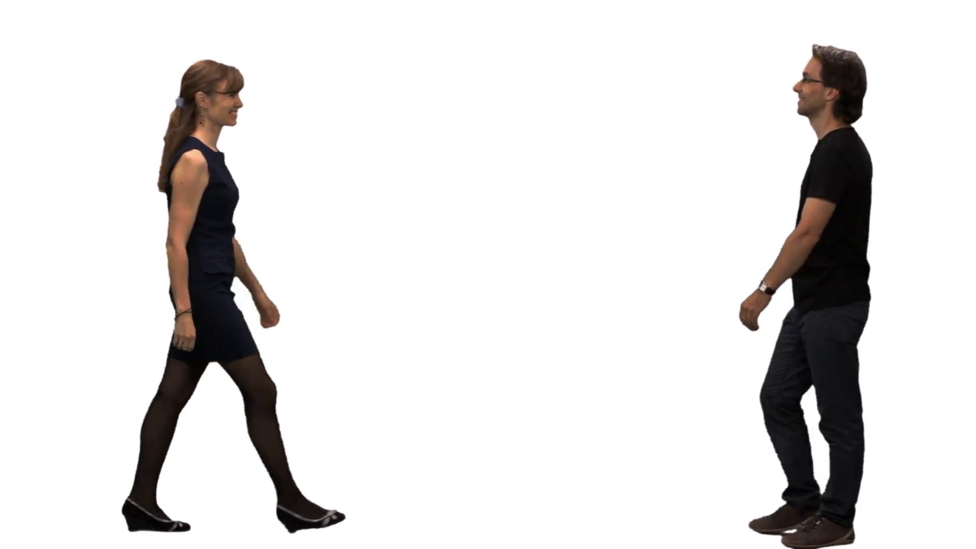 A Man U0026 Woman Going To Meet Each Other U0026 Kissing. Side View. Full Hd Footage With Alpha Channel Stock Video Footage   Videoblocks - Side View Of A Person Standing, Transparent background PNG HD thumbnail