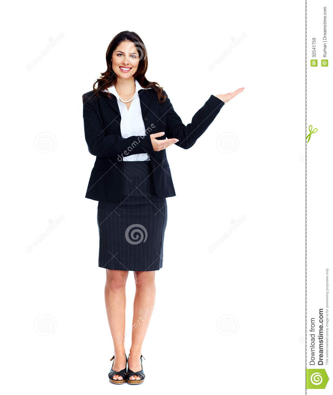 Business Woman Presenting A Copyspace. - Side View Of A Person Standing, Transparent background PNG HD thumbnail