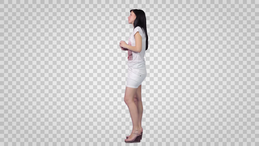 Side View. Footage With Alpha Channel. File Format   Mov. Codeck   Png Alpha Use These Footage To Combine With Other People Footage To Make Hdpng.com  - Side View Of A Person Standing, Transparent background PNG HD thumbnail