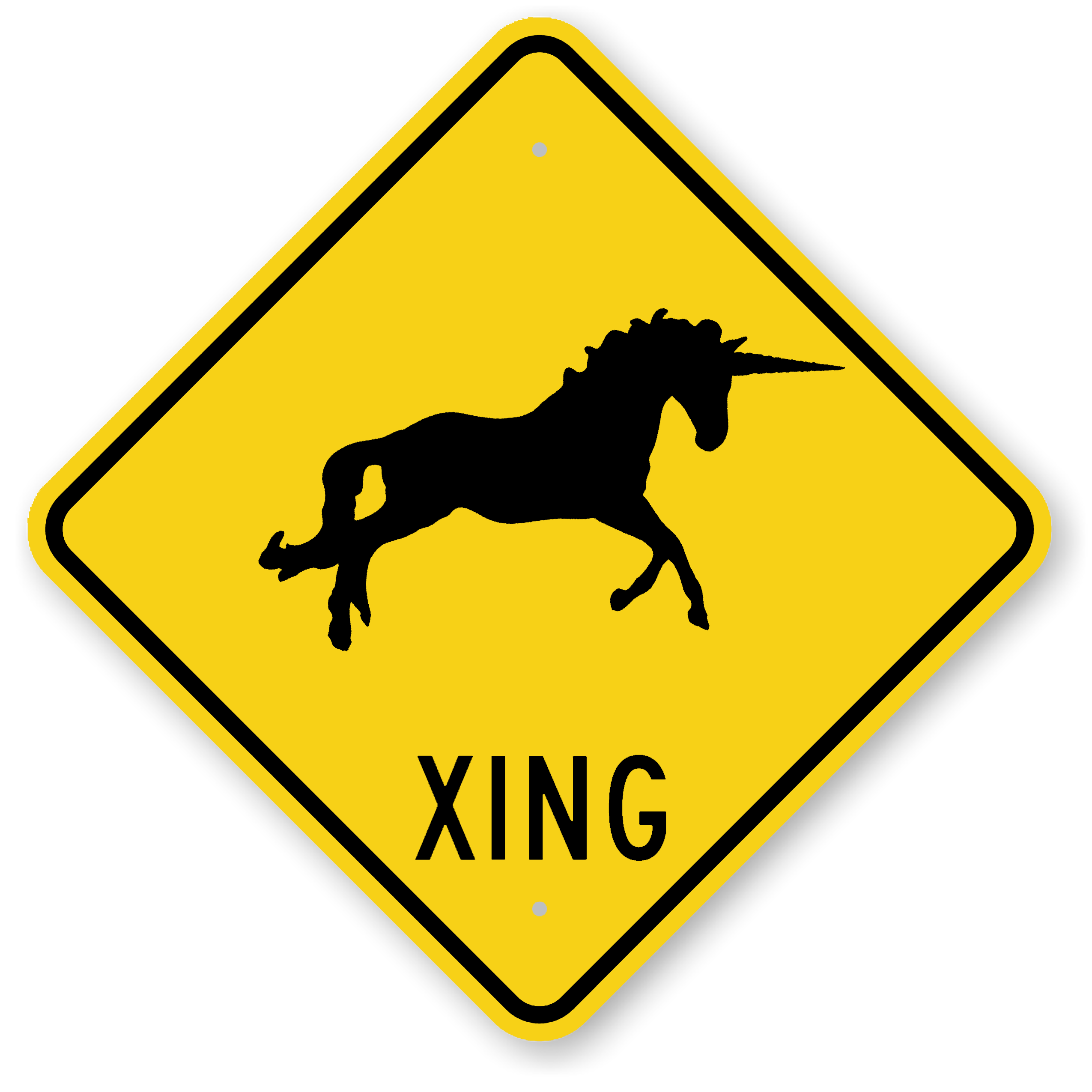 Xing Unicorn Crossing Funny Sign Png Hd Hq - Sign, Transparent background PNG HD thumbnail