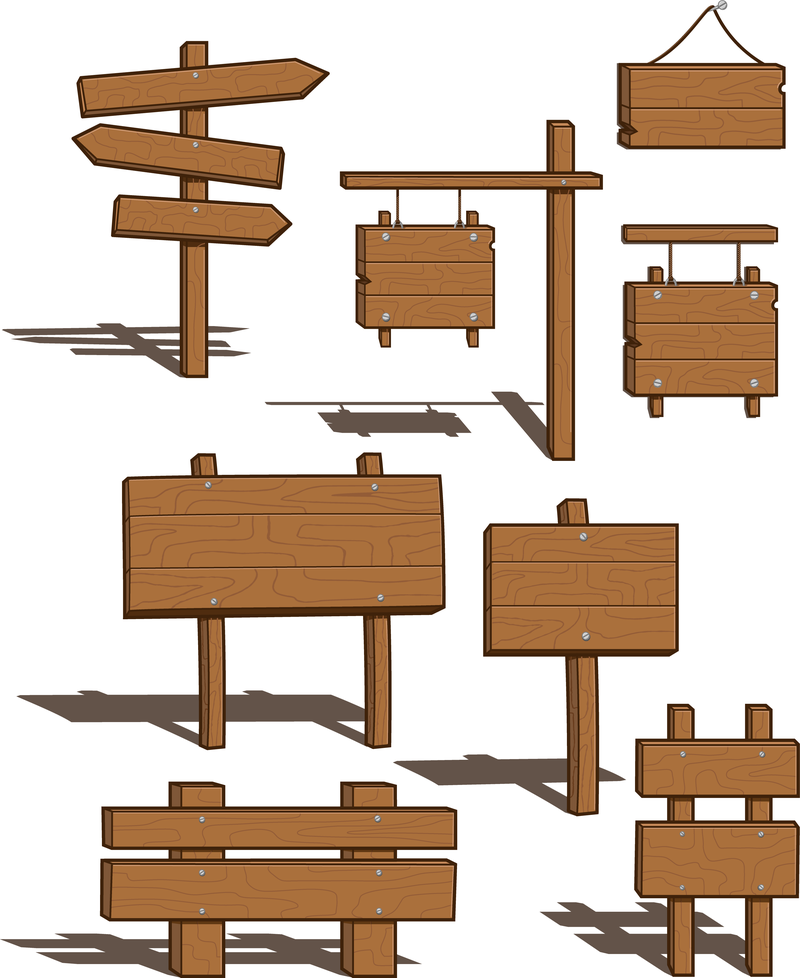 vector wooden signs design el
