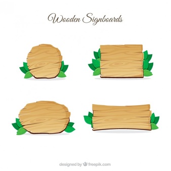 Wooden Signboards Pack - Sign Vector, Transparent background PNG HD thumbnail
