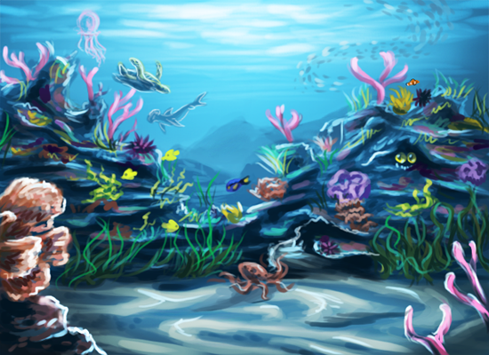 550X400 Coral Reef Wallpaper By Oozepheroo On Deviantart - Simple Coral Reef, Transparent background PNG HD thumbnail