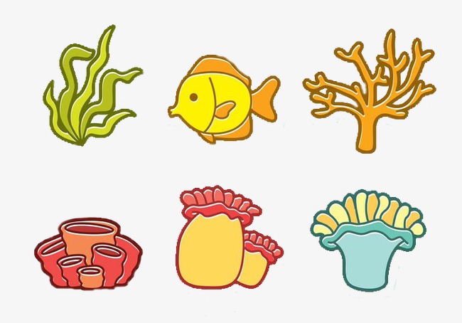 Cartoon Fish And Coral Reef, Decorative Pattern, Coral Reef, Fish Png Image And - Simple Coral Reef, Transparent background PNG HD thumbnail