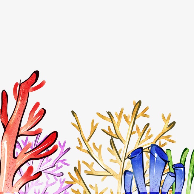 Coral, Reefs, Cartoon Png And Psd - Simple Coral Reef, Transparent background PNG HD thumbnail