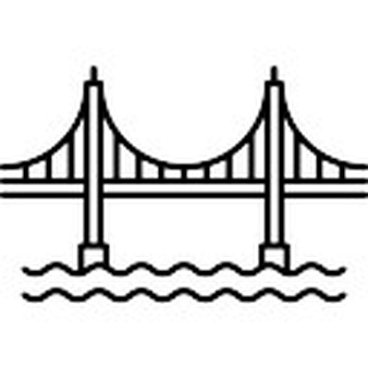 Golden Gate Bridge - Simple Golden Gate Bridge, Transparent background PNG HD thumbnail