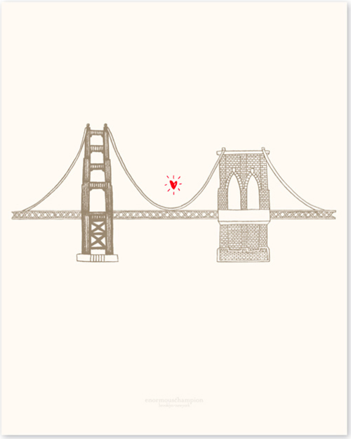 Golden Gate Bridge ♥ Brooklyn Bridge Print By Enormouschampion - Simple Golden Gate Bridge, Transparent background PNG HD thumbnail
