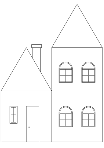 Click To See Printable Version Of Simple House Coloring Page - Simple House, Transparent background PNG HD thumbnail