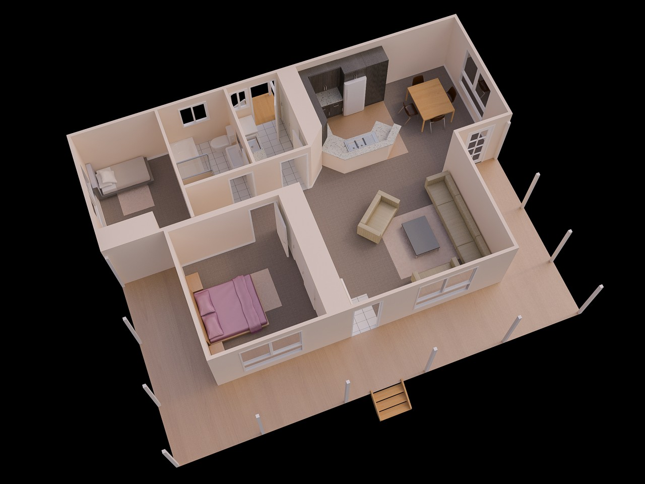 Gallery Of Two Bedroom Simple House Plan Guest Plans South Pictures 2 Hd Gallery - Simple House, Transparent background PNG HD thumbnail