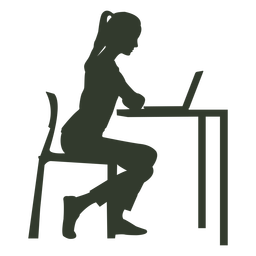 Woman Sitting Chair Working Desk - Sit At Desk, Transparent background PNG HD thumbnail