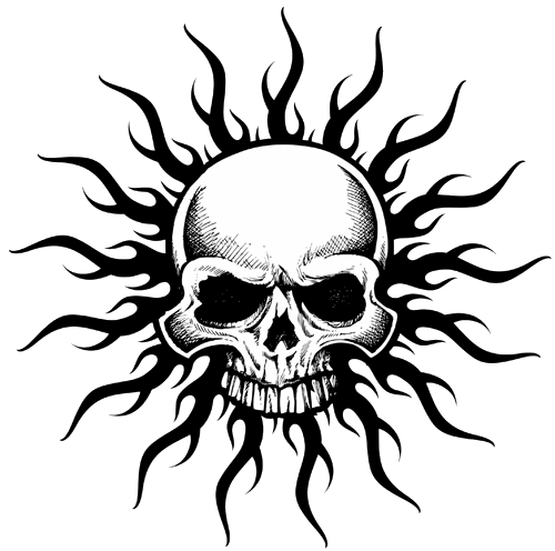 Tribal Skull Tattoo 01001 2.png (500×496) - Skull Tattoo, Transparent background PNG HD thumbnail