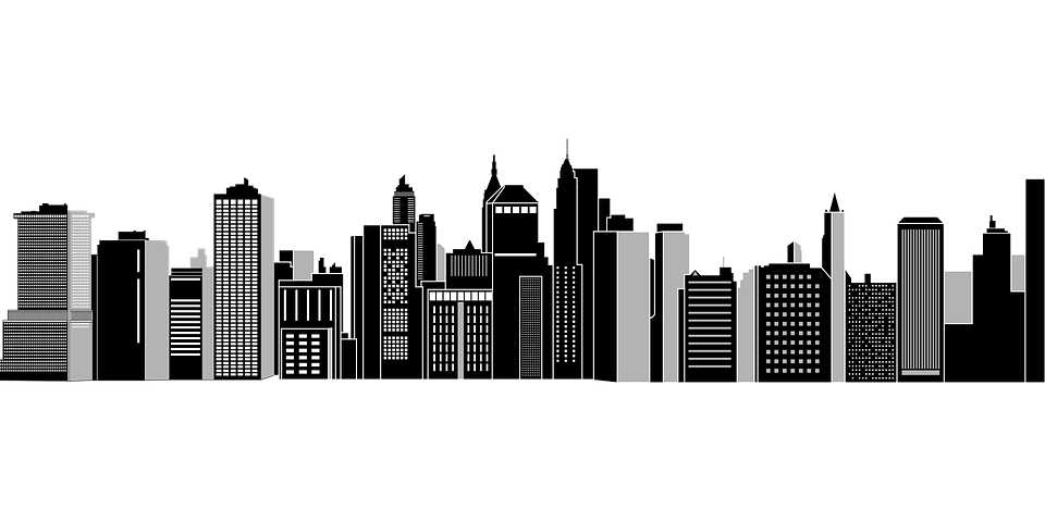 City, New York, New York City, New York City Skyline - Skyscraper Black And White, Transparent background PNG HD thumbnail