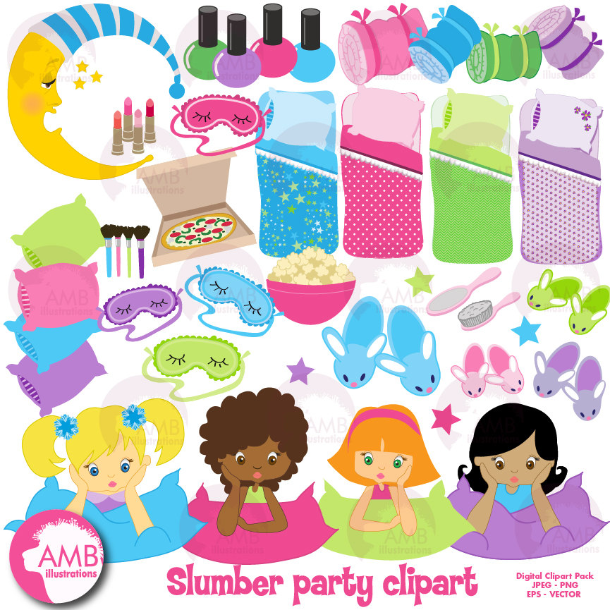 Sleepover Clipart Slumber Party Clipart Sleep Over Clipart Girls Spa Night Classroom Clipartclipart Download Wallpaper - Sleepover, Transparent background PNG HD thumbnail