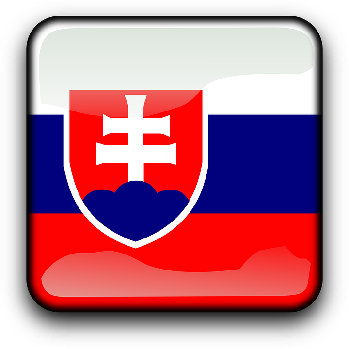 Slovakia Flag Country Nationality Square Button - Slovakia, Transparent background PNG HD thumbnail
