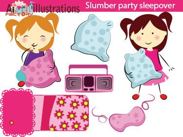 Items Similar To Slumber Party Cute Pink Girls Sleepover Clipart Digital Png Clipart For Scrapbooking, Commercial Use, Vector Graphics  Ca0214 On Etsy - Slumber Party, Transparent background PNG HD thumbnail