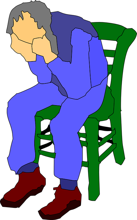 Smutek, Człowiek, Stary, Ludzie, Guy, Krzesło, Myślenia - Smutek, Transparent background PNG HD thumbnail
