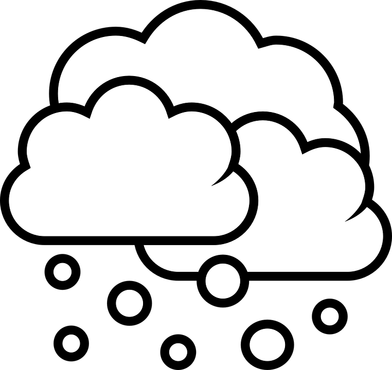 Cloud Snow Weather Winter - Snow Cloud Black And White, Transparent background PNG HD thumbnail