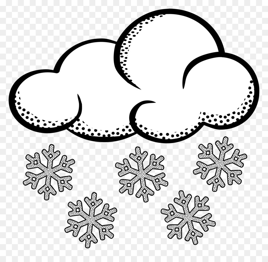 Snowflake Cloud Clip Art   Snow Cliparts Black - Snow Cloud Black And White, Transparent background PNG HD thumbnail