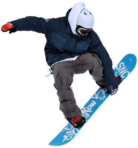 Man on snowboard PNG image