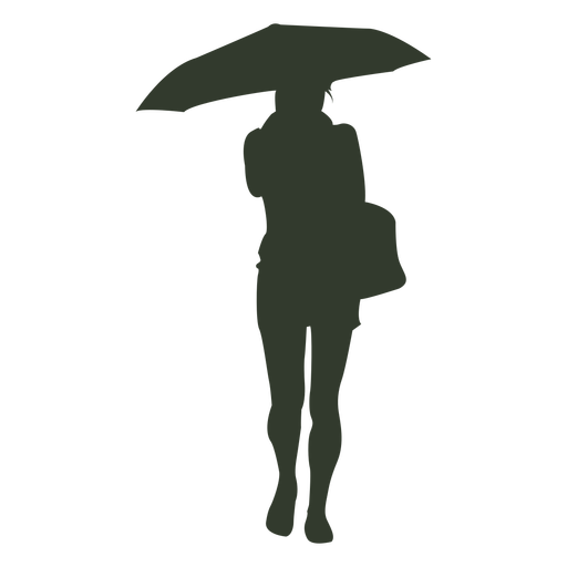 Pares sob o guarda-chuva silh
