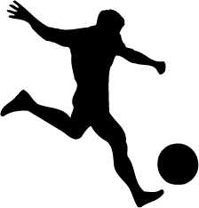 Soccer player shooting silhou
