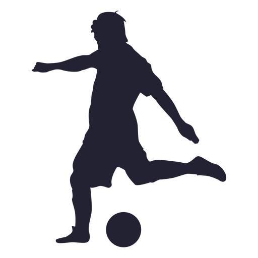 Soccer Player Shooting Silhouette 1 - Socar Vector, Transparent background PNG HD thumbnail