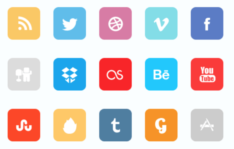 Premium Flat Social Icon Set - Social Icons, Transparent background PNG HD thumbnail