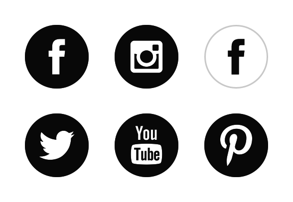 Black White Social Media.png (588×406)   Social - Social Media Icons, Transparent background PNG HD thumbnail