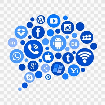 Blue Social Media Icons - Social Media Vector, Transparent background PNG HD thumbnail