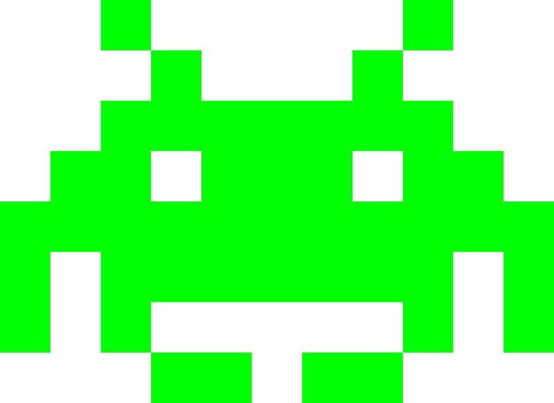 128x128 px, Space Invaders 2 