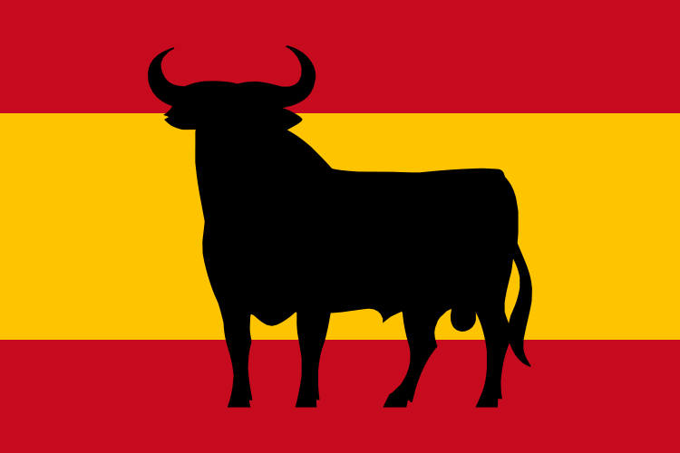 750Px Flag Of Spain With Osborneu0027S Bull Svg.png - Spain, Transparent background PNG HD thumbnail