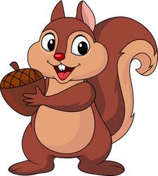 Cute Cartoon Squirrel With Nuts Clipart - Squirrel With Nut, Transparent background PNG HD thumbnail