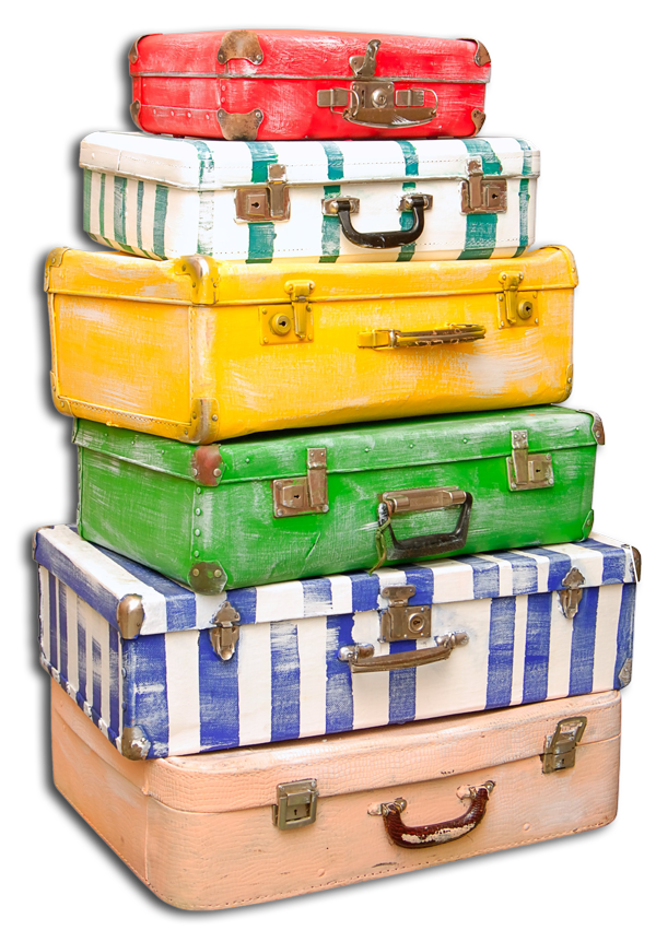 A Stack Of Luggage - Stacked Luggage, Transparent background PNG HD thumbnail