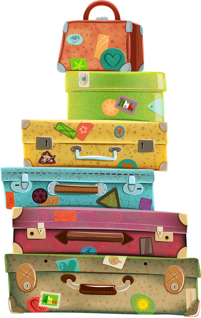 Pin Travel Clipart Stacked #6 - Stacked Luggage, Transparent background PNG HD thumbnail