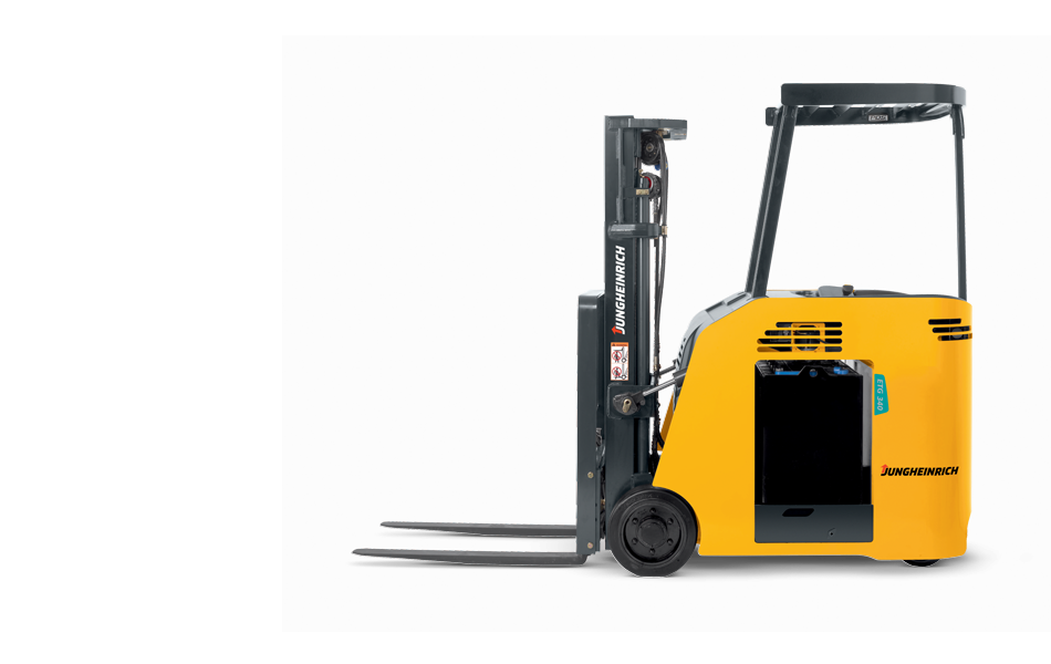 Jungheinrich Etg230 Profile View - Stand Up Forklift, Transparent background PNG HD thumbnail