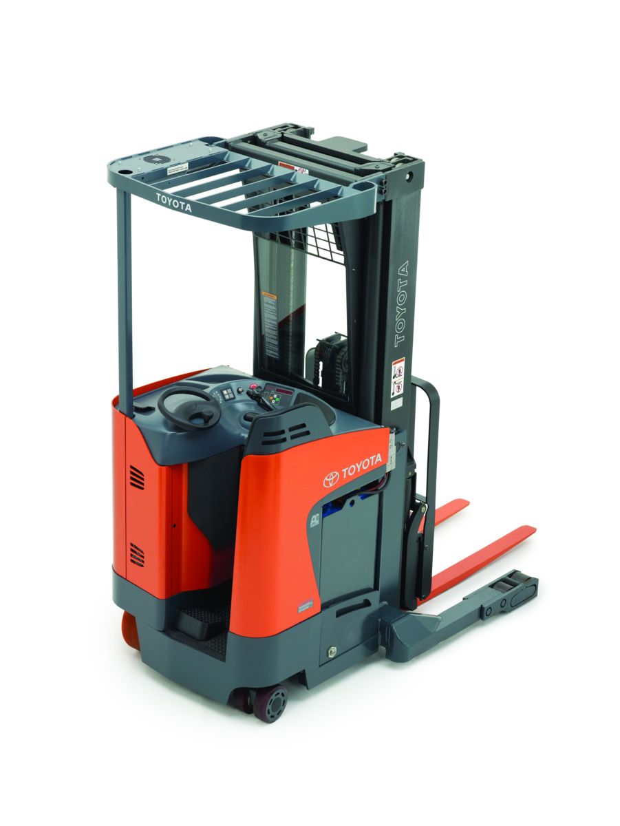Toyota Stand Up Reach Truck - Stand Up Forklift, Transparent background PNG HD thumbnail