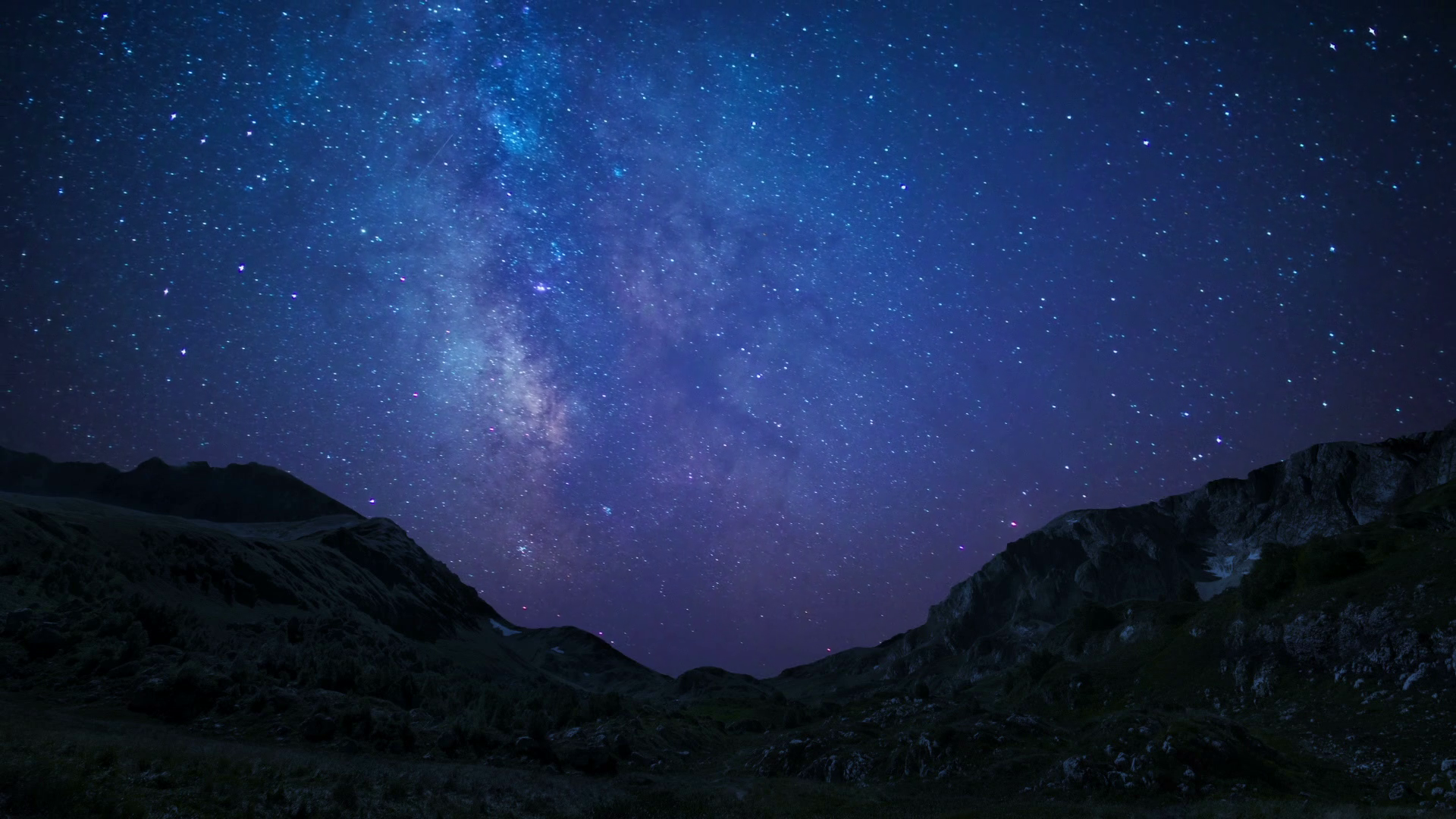Night Sky Stars Milkyway On Mountains Background - Starry Sky Background, Transparent background PNG HD thumbnail