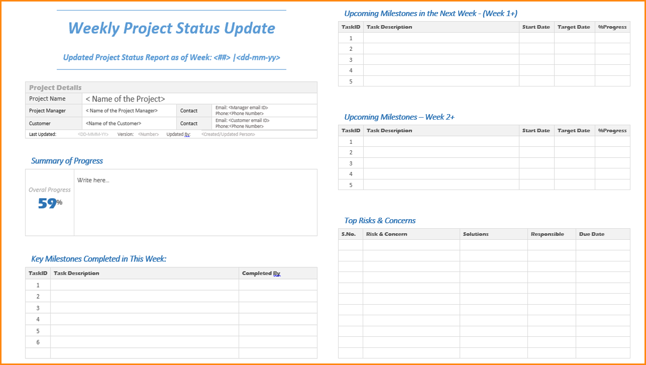 Weekly Update Template.weekly Project Status Update.png - Status Update, Transparent background PNG HD thumbnail