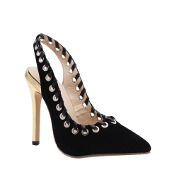 . Hdpng.com Grommet Pointed Toe Slingback Stiletto Heel Pumps   Black 40 Hdpng.com  - Stiletto Heels, Transparent background PNG HD thumbnail