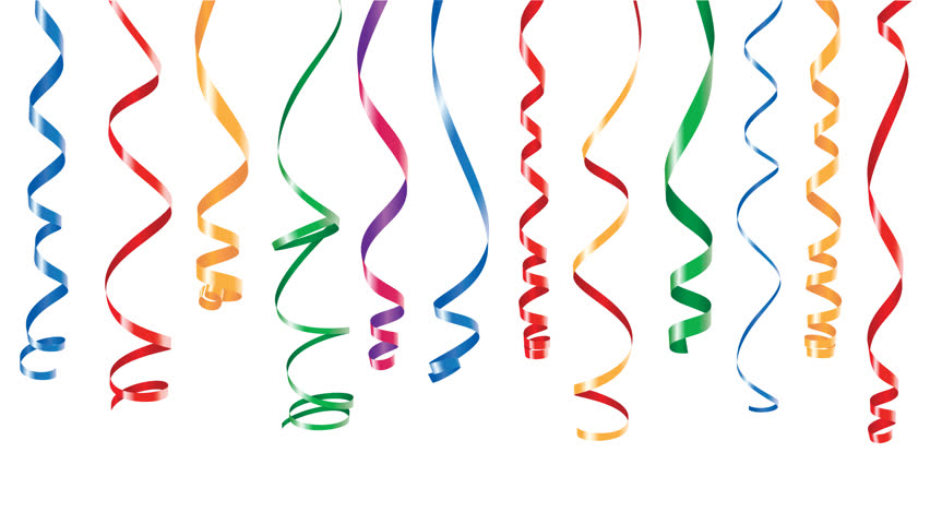 Party Decorations Color Streamers Or Curling Party Ribbons Animation. Ribbons Falling Down And Swaying. Footage With Transparency, Design Elements With Hdpng.com  - Streamers, Transparent background PNG HD thumbnail