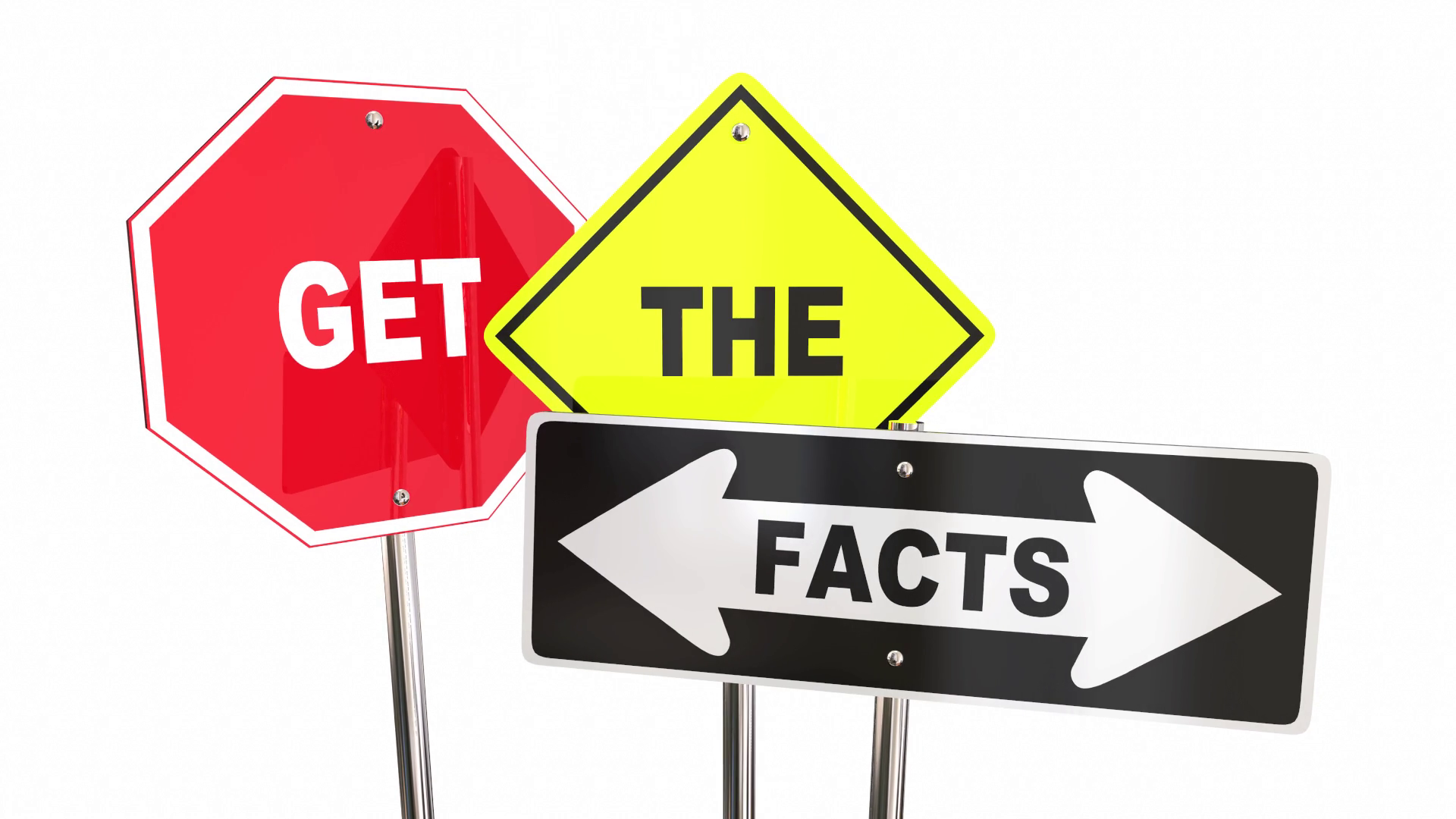 Get The Facts Road Street Signs Direction Research Information 3 D Animation Motion Background   Videoblocks - Street Signs, Transparent background PNG HD thumbnail