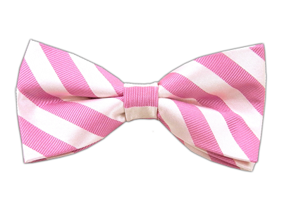 Twill White Stripe   Wild Pink (Bow Ties)   Twill White Stripe   Wild - Striped Bow Tie, Transparent background PNG HD thumbnail